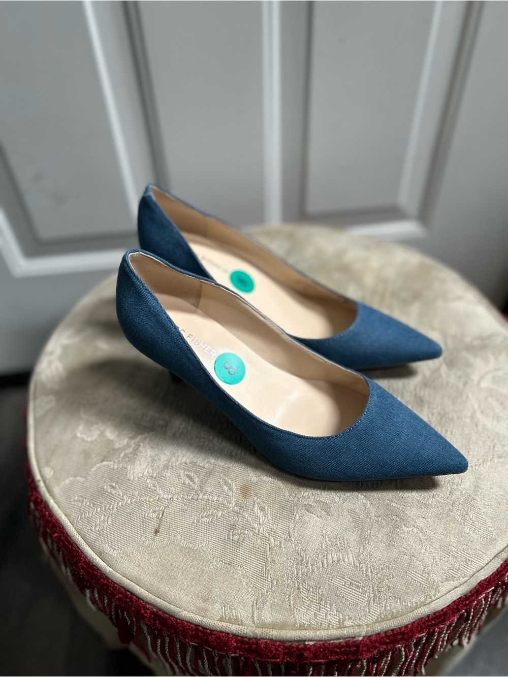 Marc Fisher Blue Denim Pointed-Toe Women's Pumps Sz 8
